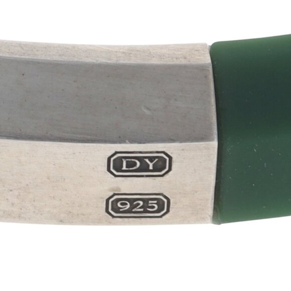 David Yurman Streamline for Men 8mm Green Rubber ID Bracelet 8" - Sterling 925 - Picture 5 of 6